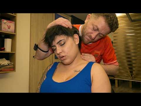 SOOTHING ASMR FEMALAE BODY MASSAGE & CRACKS & head,chest,armpit,belly,foot,leg,back & body massage