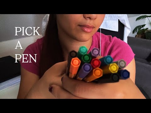 ASMR pick a pen game (did you win?)🌈 